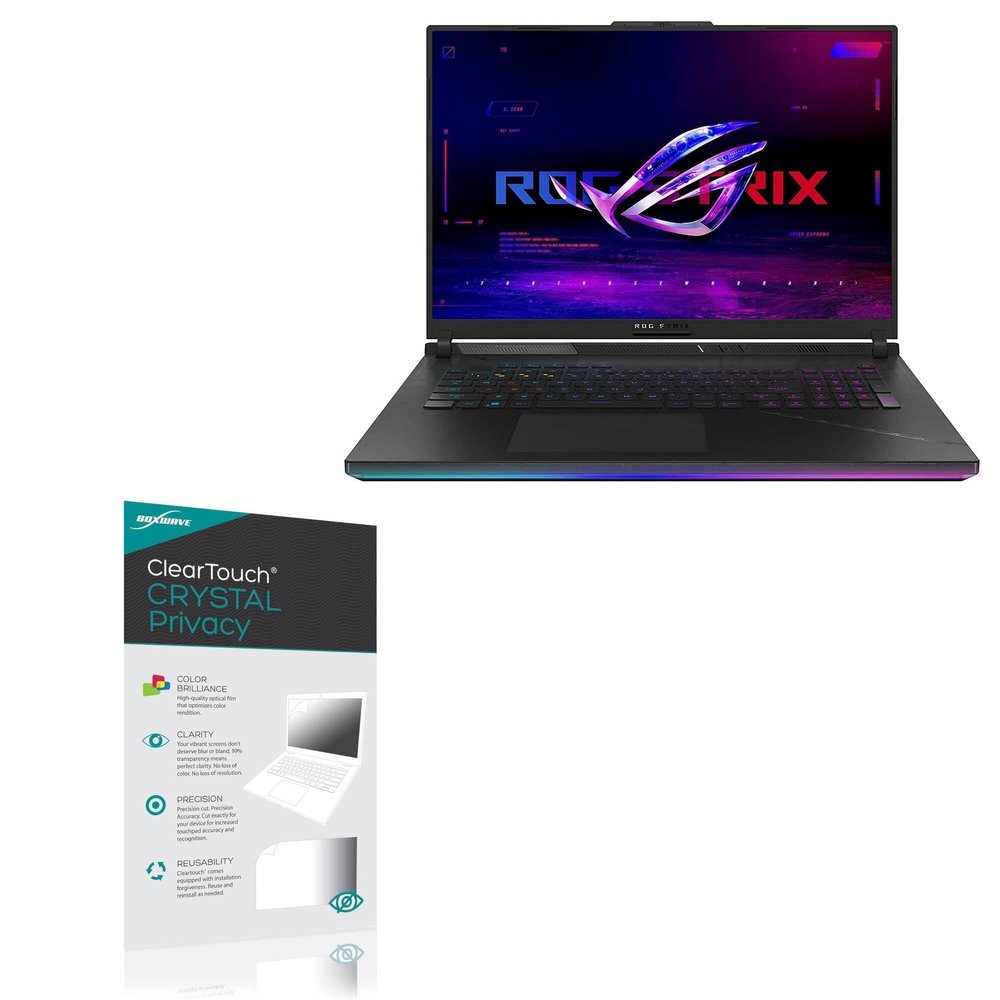 BoxWave Screen Protector Compatible with ASUS ROG Strix Scar 18 (2023) G834 - ClearTouch Crystal Privacy (2-Pack), Privacy Screen Protector Flexible Film Clear