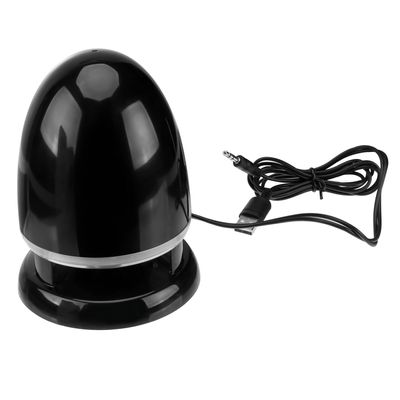 HEALSOPTHY Portable Plug-in Speaker with Aux Input and Colorful LED Light, Mini Multimedia Desktop External Speaker for Computer and Laptop, Black Blue, USB Powered, Compatible with Dc5v