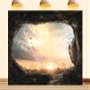 10X5ft Fabric Mountain Cave Backdrop Crystal Clear Forest Waterfall Vast Cavern Scenery Professional Background Adventure Camping Atmosphere and Eye-Catching Party Decorations Photo Studio Props view 1