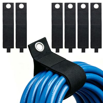6 PCS Extension Cord Holder, Extension Cord Strap, Cable Organizer Straps for Cords Hoses, Heavy Duty Cord Wrap Keeper with Grommet for Hanging, Suitable for Cords (2XL)