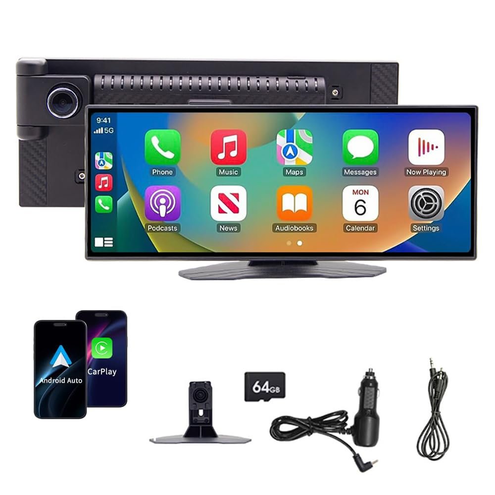 11.26" Car HD On-Dash Cameras System for VW Touareg Tiguan Touran T-ROC 2002-2025,4K Dash Cam Stereo Touch Screen IPS Touchscreen Carplay Android Auto Bluetooth GPS-64G