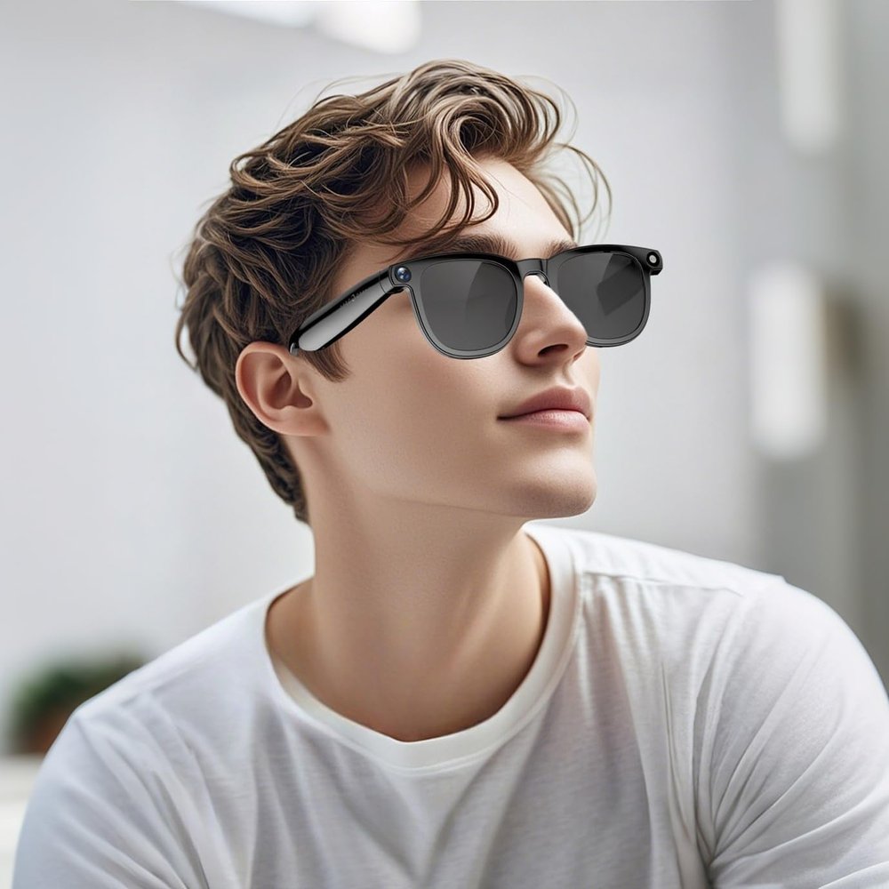 Omuotaut AI Smart Bluetooth Glasses -Private Audio Communication, 2K HD Photo and Video Recording, Translation, Meeting Recording, Music Calling, AI Recognition