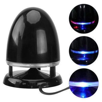QUMIIRITY Multimedia Mini Speaker with LED Light, USB Plug-in External Speaker, Portable Aux Line-in Loudspeaker for Laptop and Computer Black Blue, Dc5v Compatible