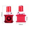 Industrial Sound and Light Alarm Siren, 0-120dB Adjustable Volume Safety Siren Alarm, Waterproof LED Strobe Light for Ports, Tunnels view 2
