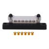 12V-48V Power Distribution Block 150A Electrical Bus Bar with 1/4 Inch Stud Terminal for Marine Boat Applications, 6-Stud 150 Amp Current Distributor view 3