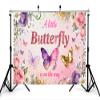 10x8ft Butterfly Baby Shower Backdrop Purple Butterfly Gold Spots Newborn Photo Booth A Little Butterfly is on The Way Photography Background Party Decorations Banner Photo Studio Props view 3