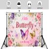 10x8ft Butterfly Baby Shower Backdrop Purple Butterfly Gold Spots Newborn Photo Booth A Little Butterfly is on The Way Photography Background Party Decorations Banner Photo Studio Props view 4