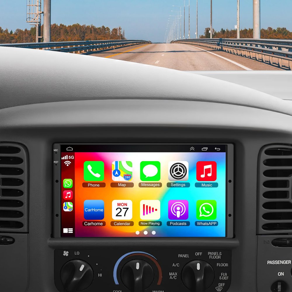 2G+64G 8-core Android 15 Car Radio for Ford F150/F250/F350 1995-2003, 7 Inch IPS Touchscreen Stereo Support Carplay & Android Auto Bluetooth/Voice Control/GPS/WiFi/Back-up Camera/SWC/FM