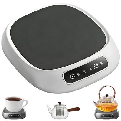 Coffee Mug Warmer, Rechargeable Cup Warmer, USB Charging Coffee Mug Warmer for Desk, Three Adjustable Electric Drink Cup Heater, Travel Ready for Desk Kitchen Travel (White)