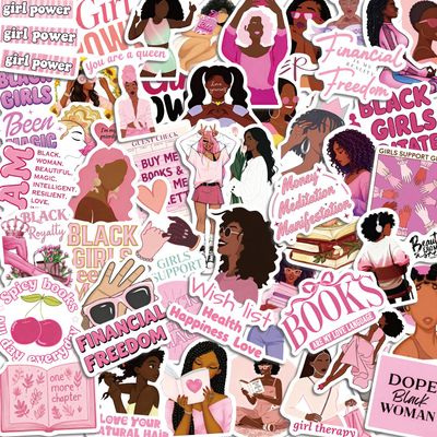 50PCS Pink Vision Board Stickers Black Girl Magic Sticker Motivational & Inspirational Sticker Empowerment and Inspirational Theme