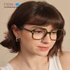 Firmoo Blue Light Blocking Glasses for Women/Men Anti Eyestrain Computer Eyeglasses Square Frame 0.75x Brown view 2