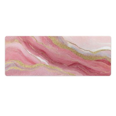 Pink Marble Gaming Mouse Pad Non-Slip Rubber Base XL Mousepad with Stitched Edges,Waterproof Washable Mouse Mat for Desk Home Office Gaming 31.5"x11.8"
