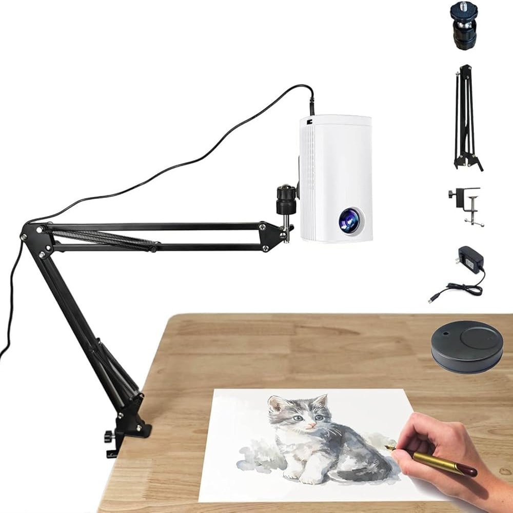 Portable LED Art Projector - Instant Setup Tracing Tool with HD Image Projection for Artists, Kids & DIY Drawing Enthusiasts