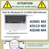 HLAAJJX Design Case for MacBook Air M4 M3 M2 13 inch 2025 2024 2023 2022 A3240 A3113 A2681,Plastic Hard Shell & Computer Sleeve Bag & Keyboard Cover for Mac Air 13.6,Famous World Map view 2