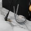 1.5 Meter QDC in Ear Monitor Cable CCA CRA IEM Extension Headphone Cable Cords for EDX PRO/Castor/KZ ZS10 PRO/ZAR/ZAX/ZAS/AS16/ZSNPRO, CCZ 4N OFC Silver-Plated Wire (Inky, Recessed 2 Pins, 3.5mm Plug) view 4