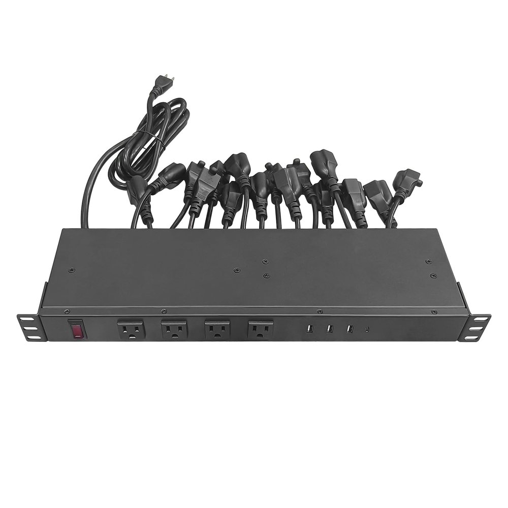 20-Outlet 1U Rackmount PDU Power Strip - Featuring Built-in Circuit Breaker Protection for 19-Inch Server, AV & Network Rack Enclosures