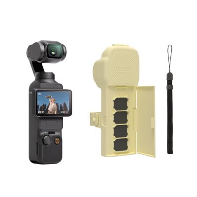 Portable Protective Case for DJI Osmo Pocket 3 Anti Impact Anti Scratch Half Protection Cover, Sport Camera Osmo Pocket 3 Filters Storage Top Cap (Yellow)