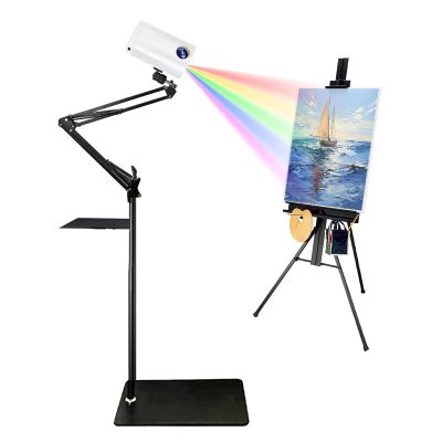 Smart Art Projector for Tracing Drawing Painting, Desktop Wall Canvas Projection with Remote Control & Stand, Smart Sketch Projector, Drawing Tool with Adjustable Size (White 1.95m)