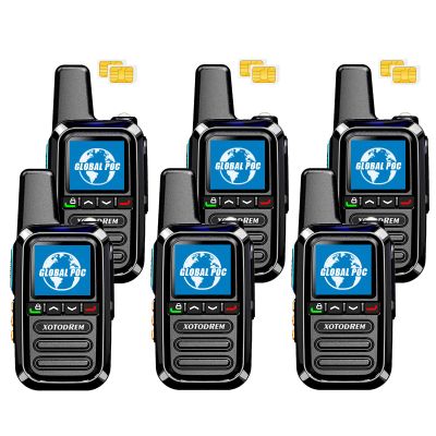 Global Lifetime Free Walkie Talkies Unlimited Range 4G LTE PoC(Push-to-Talk Over Cellular) Radios Nationwide PTT Two Way Radios Long Distance for Family, Logistics, Company 6pcs with sim Card