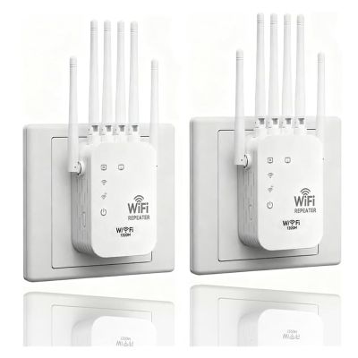 WiFi Extender 6 Antenna, Long Range Outdoor WiFi Booster & Amplifier, Wireless Repeater Extender with Ethernet Port for PC, Outdoor Coverage, Enhanced Network Range(2PCS)