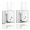 WiFi Extender 6 Antenna, Long Range Outdoor WiFi Booster & Amplifier, Wireless Repeater Extender with Ethernet Port for PC, Outdoor Coverage, Enhanced Network Range(2PCS) view 1