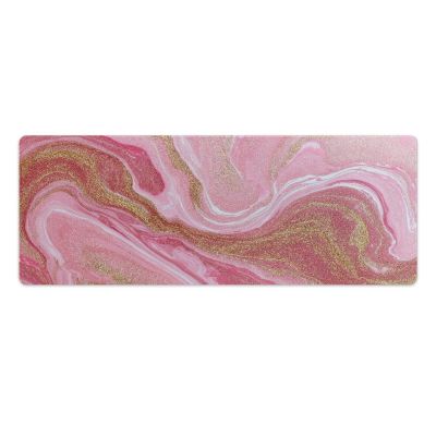 Pink Marble Gaming Mouse Pad Non-Slip Rubber Base XL Mousepad with Stitched Edges,Waterproof Washable Mouse Mat for Desk Home Office Gaming 31.5"x11.8"