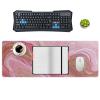 Pink Marble Gaming Mouse Pad Non-Slip Rubber Base XL Mousepad with Stitched Edges,Waterproof Washable Mouse Mat for Desk Home Office Gaming 31.5"x11.8" view 3