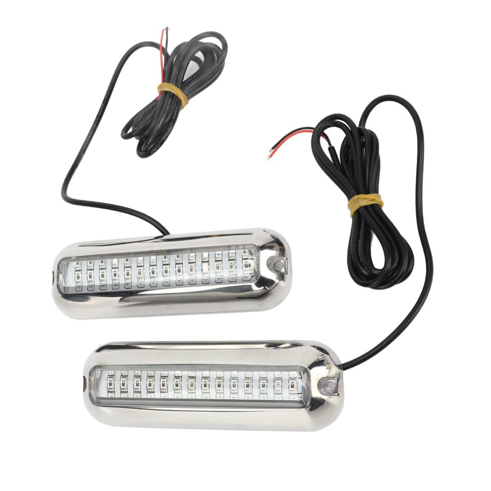 Julihai Boat Transom Light Super Bright 1500LM 1036V IP68 for Marine, 2pcs 42LED Underwater Fishing Night Light (Green)