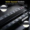 12-Outlet 1U Rack Mount PDU Power Strip  6 Front/6 Rear Outlets, 15A 120V, 10ft Cord with Right-Angle Plug  for Server, Network & AV Racks view 3
