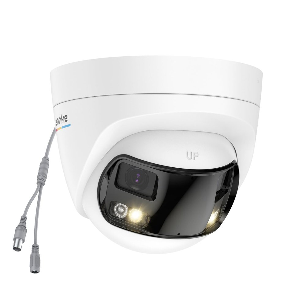 ANNKE 5MP Analog Dual-Lens Security Camera, Wired Add-On Dome Camera for TVI Analog CCTV DVR System (DVR Required, Not Included), 180Wide Angle, Smart Dual Light, 130dB, 3D DNR, One-Way Audio, IP67