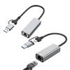APGLSXY Portable USB C A to RJ45 Networkings Adapter 1/2.5Gbps Aluminum Alloy Plugs and Play view 3