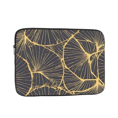 13 Inch Portable And Shockproof Laptop Bag With Unique Golden Leaf Print, For Work, University, And Commuting