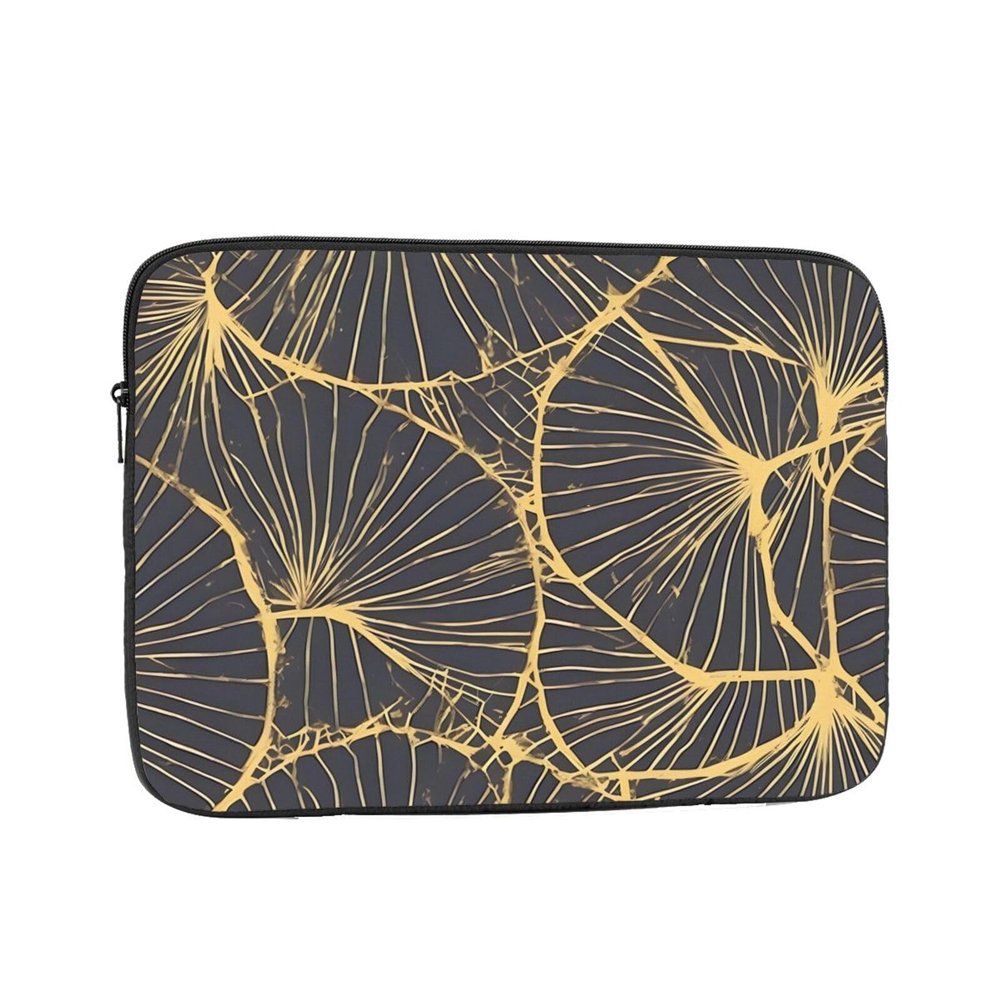 13 Inch Portable And Shockproof Laptop Bag With Unique Golden Leaf Print, For Work, University, And Commuting