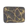 13 Inch Portable And Shockproof Laptop Bag With Unique Golden Leaf Print, For Work, University, And Commuting view 1