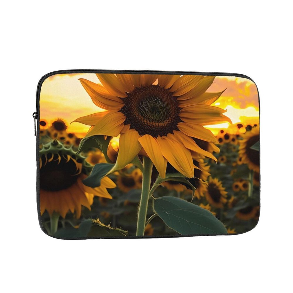 17 Inch Portable And Shockproof Laptop Bag With Unique Farm Sunflower Print, For Work, University, And Commuting