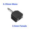 HHBL8I Y-Splitter 6.35mm to 6.35/3.5mm Cable Stereo/Mono Male to Two Female Audio Adapter(6.35Mono-3.5mm,5PCS) view 2