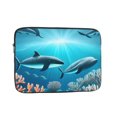 13 Inch Portable And Shockproof Laptop Bag With Unique Whales Under The Sea Print, For Work, University, And Commuting