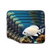 17 Inch Portable And Shockproof Laptop Bag With Unique White-Golden Fish Print, For Work, University, And Commuting view 2