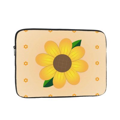 10 Inch Portable And Shockproof Laptop Bag With Unique Golden Sunflower Print, For Work, University, And Commuting