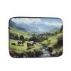 12 Inch Portable And Shockproof Laptop Bag With Unique Alpine Farm Cows Print, For Work, University, And Commuting view 1
