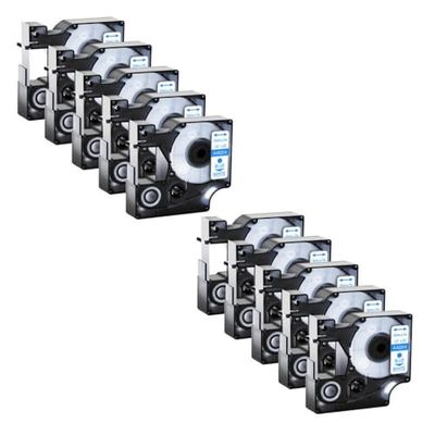 10 Pack Label Tape 12mm Blue On White Ribbon Compatible with Duo 3M PL100 PL150 Printers(10PK)