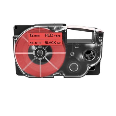 9 12 18 24mm XR Label Tapes Compatible with Label Printer KL120 KL60 KL130 XR12WE XR12X XR9WE XR18WE(Black on Red)