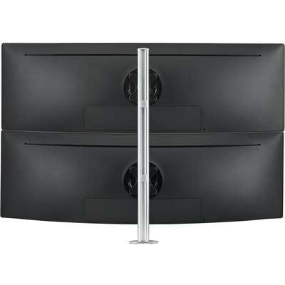 AWMS-2-LTH75-H-S Dual Stack Heavy-Duty Monitor Desk Mount  Silver, Up to 49" Monitors