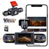 1080P Full View Car Dashcam System, 360 Car DVR WiFi 4 Channels Dash Cam Video Recorder with 64GB SD Card, Loop Recording Night Vision, Plug-in Power for Taxi and Family Vehicles (A# Triple Lens) view 1