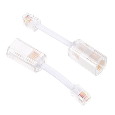 Alipis 2pcs Rj9 White Telephone Cord Detanglers with Swivel Rotating Head for Landline Phones, Anti-Tangle Phone Cable Accessories for Desk and Home Use