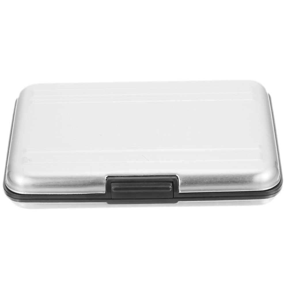 Alipis Memory Card Storage Box with 8 Slots Silver Holder Case for Digital Camera for Travel and Everyday Use