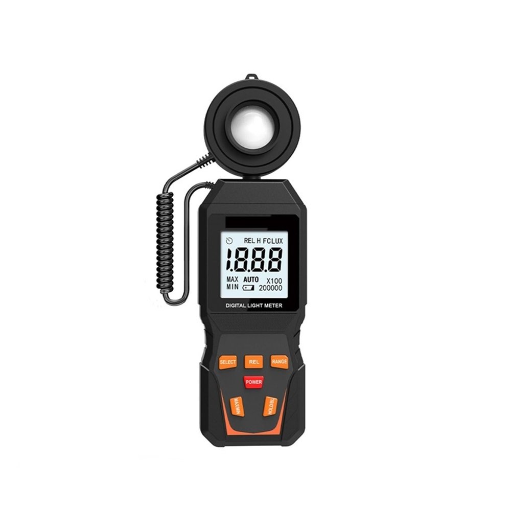 Light Meter, Digital Light Meter Max 200,000Lux Luxmeter Luminance Lux Fc Test Illuminometers Photometer Auto LCD Illuminometer