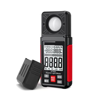 Light Meter, Digital Luxmeter 200000 Lux FC Lightmeter Illuminance Meter Tester with Ambient Humidity and Temperature Meter