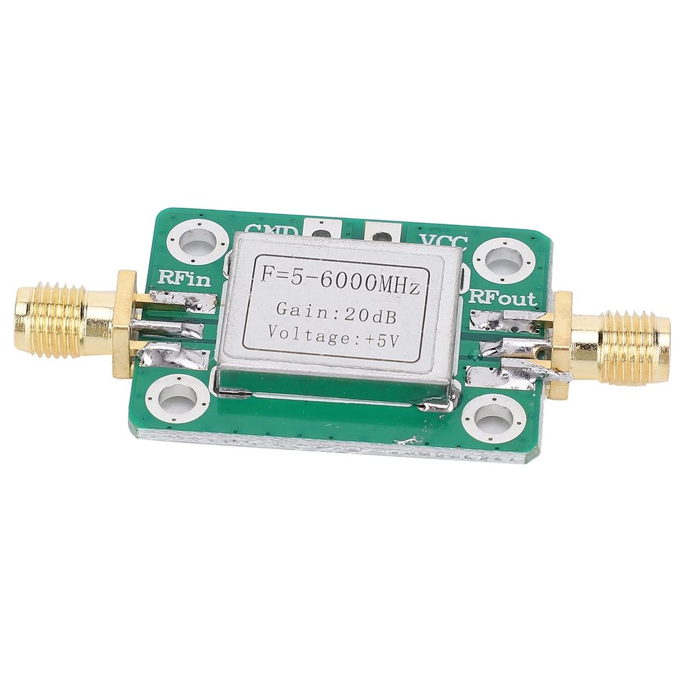 Phefop 5-6000MHz RF Module Ultra Wideband Amplifier 20dB High Gain Low Noise Amplifier with Shielding for Fixed Gain RF Signal Amplification