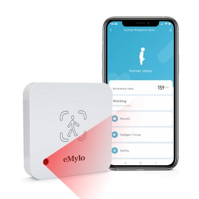 eMylo WiFi Human Presence Sensor, WiFi Millimeter Wave Radar Detection - No Hub Needed, 24/7 Smart Motion Detecter for Home & Business(2.4 GHz Wi-Fi Required) (Motion Sensor 1 Pack)